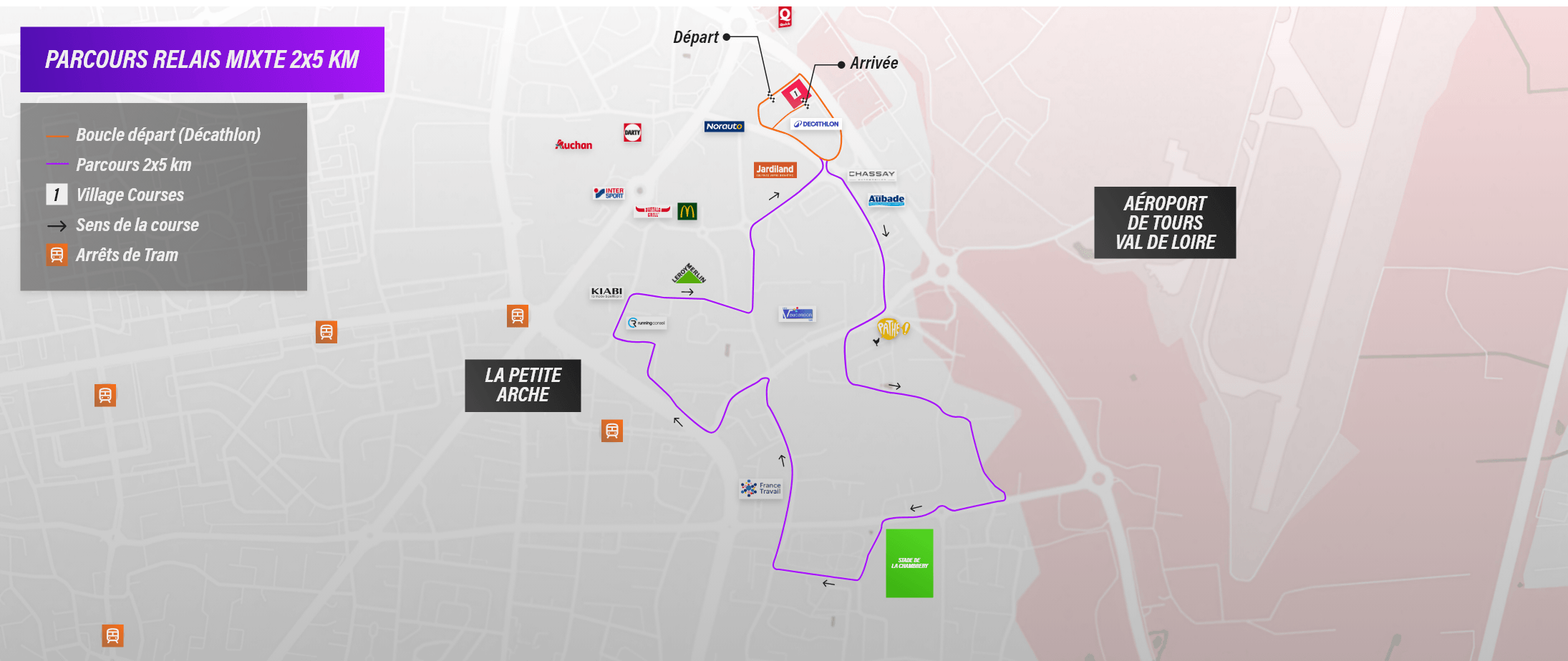 Plan du parcours Relais Mixte 2x5KM